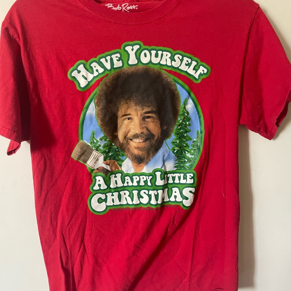 Bob Ross Christmas Tee Size Small